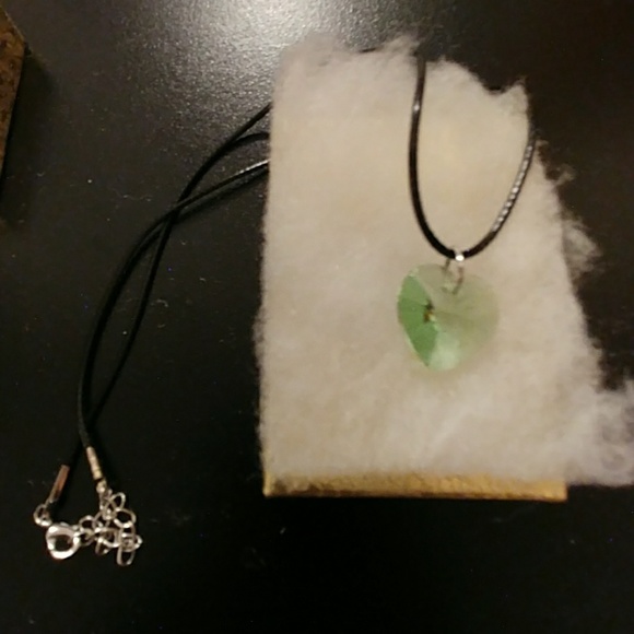 Meadow Green Crystal Heart Necklace - Picture 4 of 8